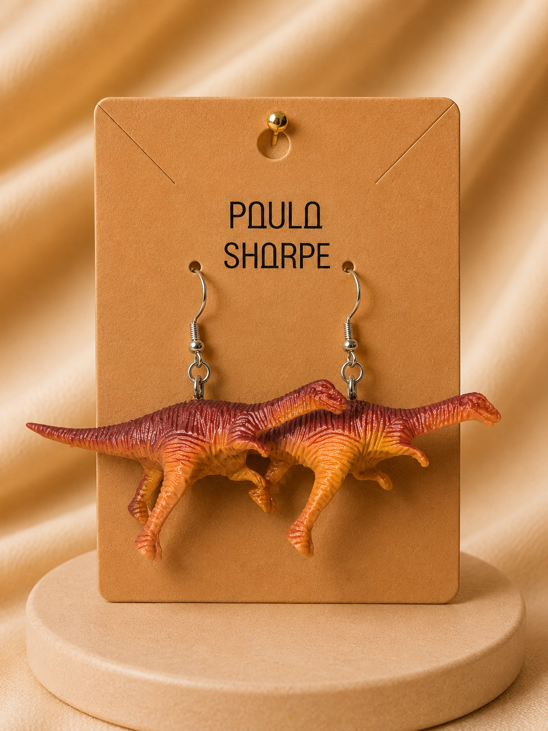 Dinosaur Earrings with Sterling Silver Hooks