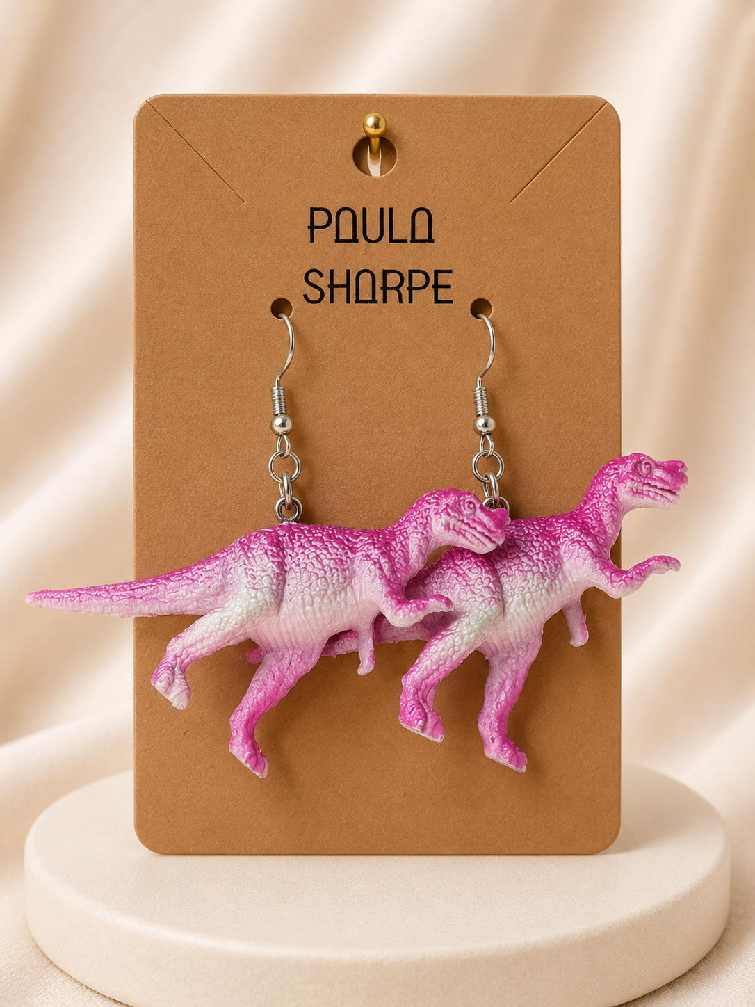 Dinosaur Earrings with Sterling Silver Hooks