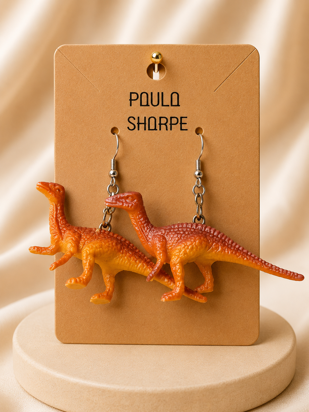 Dinosaur Earrings with Sterling Silver Hooks