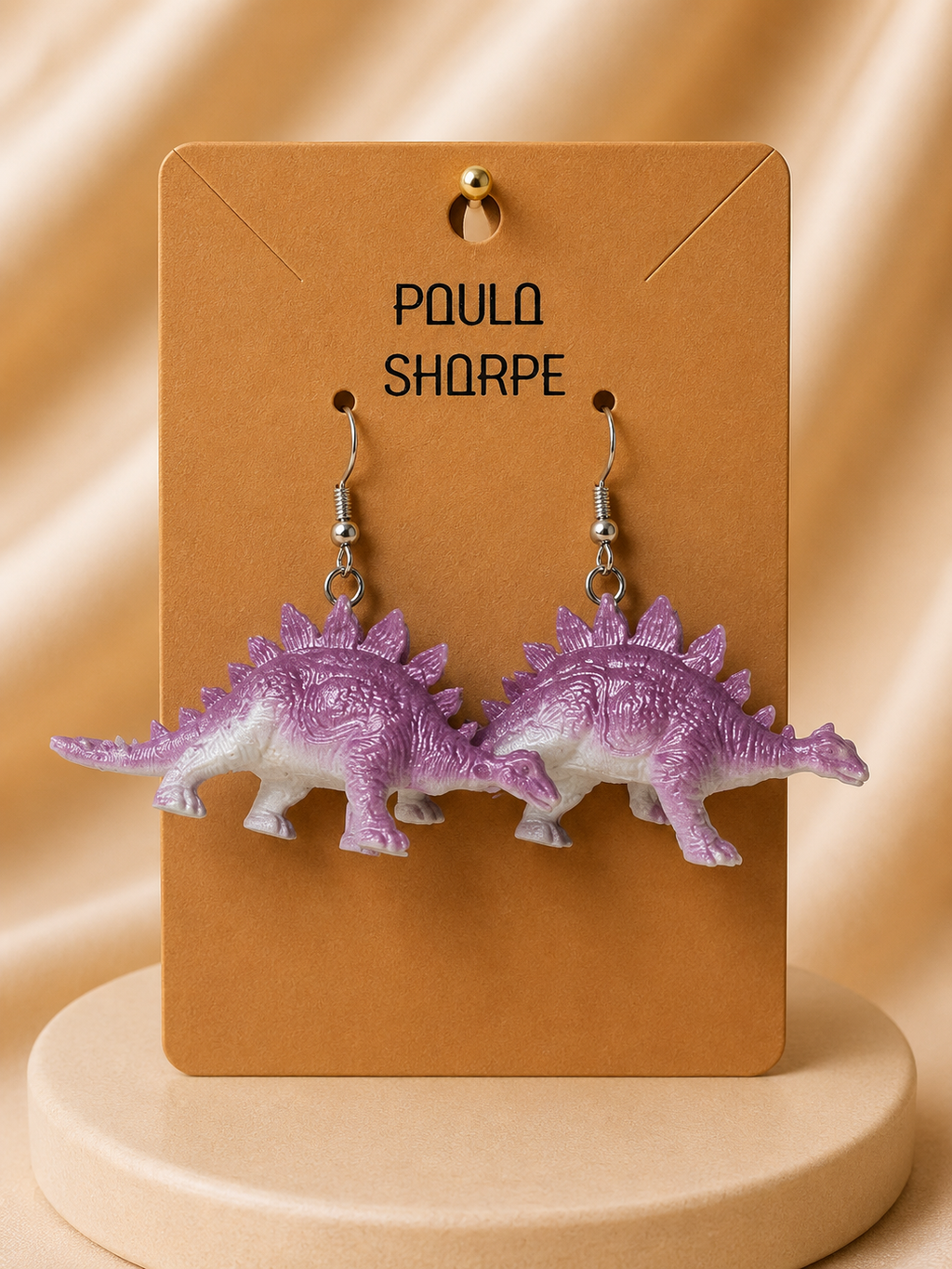 Dinosaur Earrings with Sterling Silver Hooks