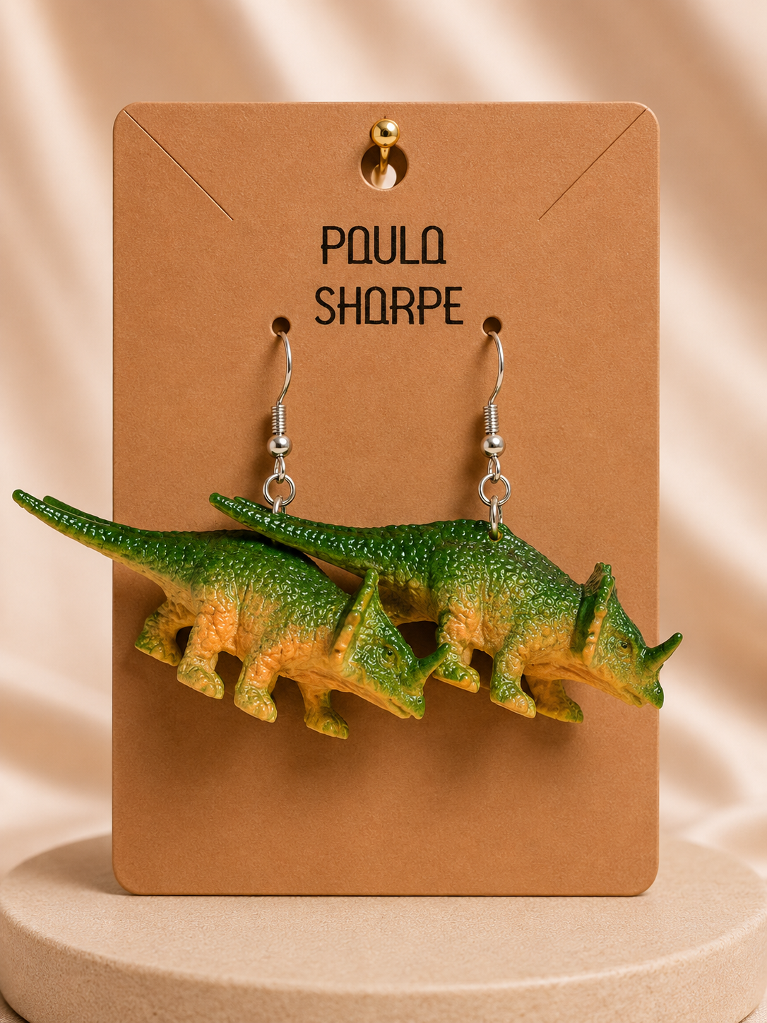 Dinosaur Earrings with Sterling Silver Hooks
