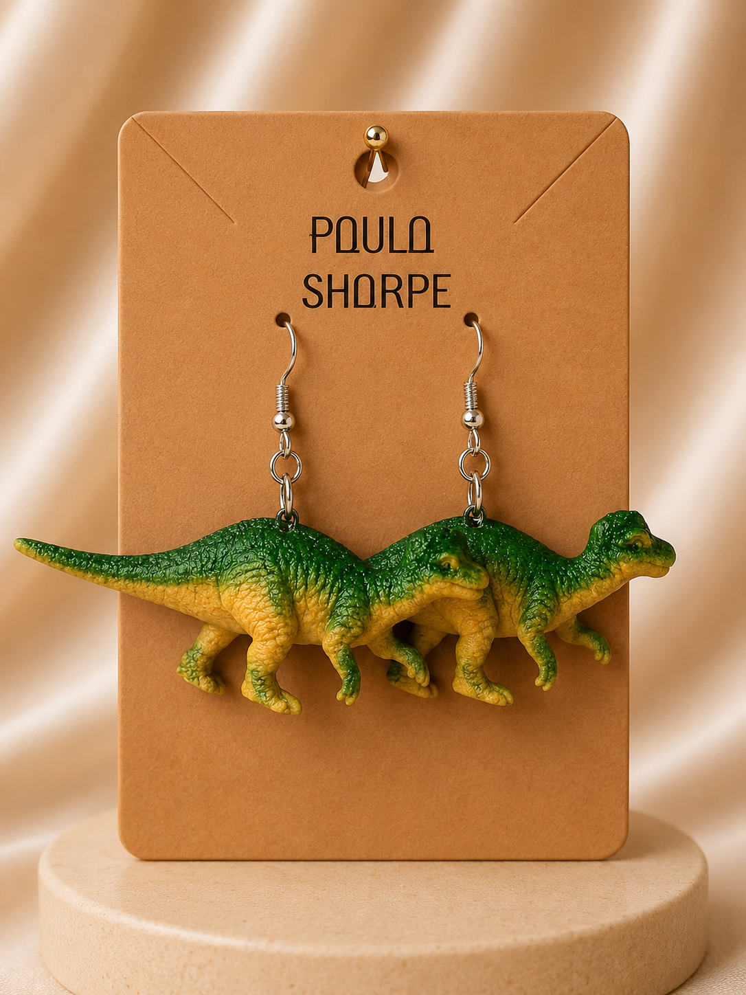 Dinosaur Earrings with Sterling Silver Hooks