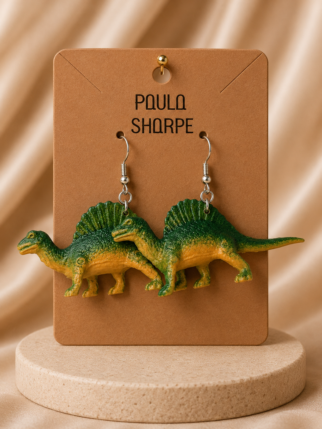Dinosaur Earrings with Sterling Silver Hooks
