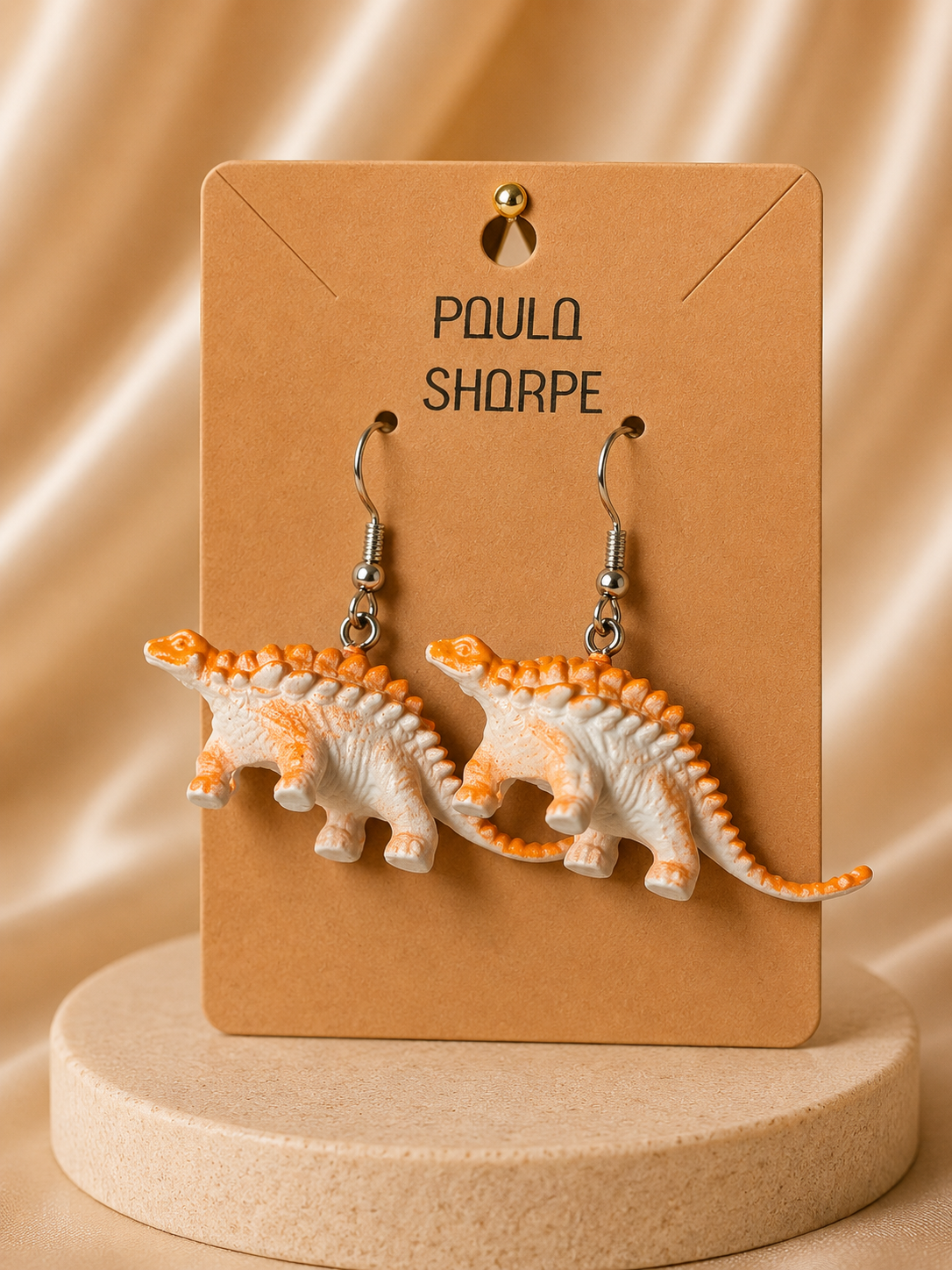Dinosaur Earrings with Sterling Silver Hooks