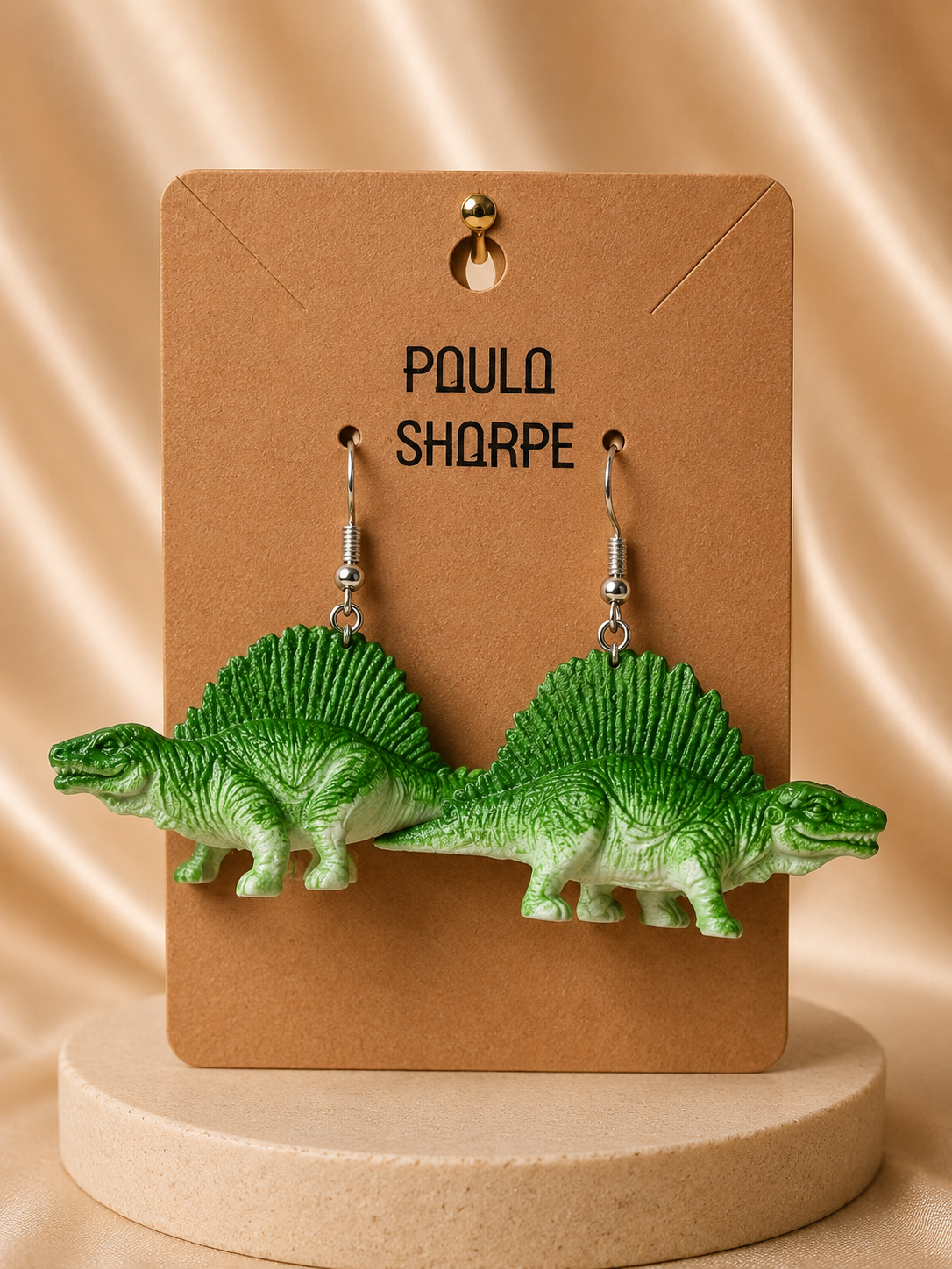 Dinosaur Earrings with Sterling Silver Hooks
