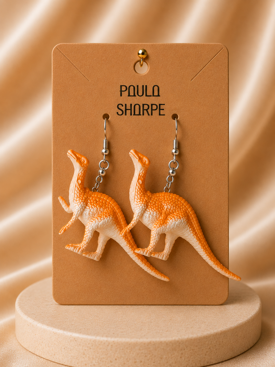 Dinosaur Earrings with Sterling Silver Hooks