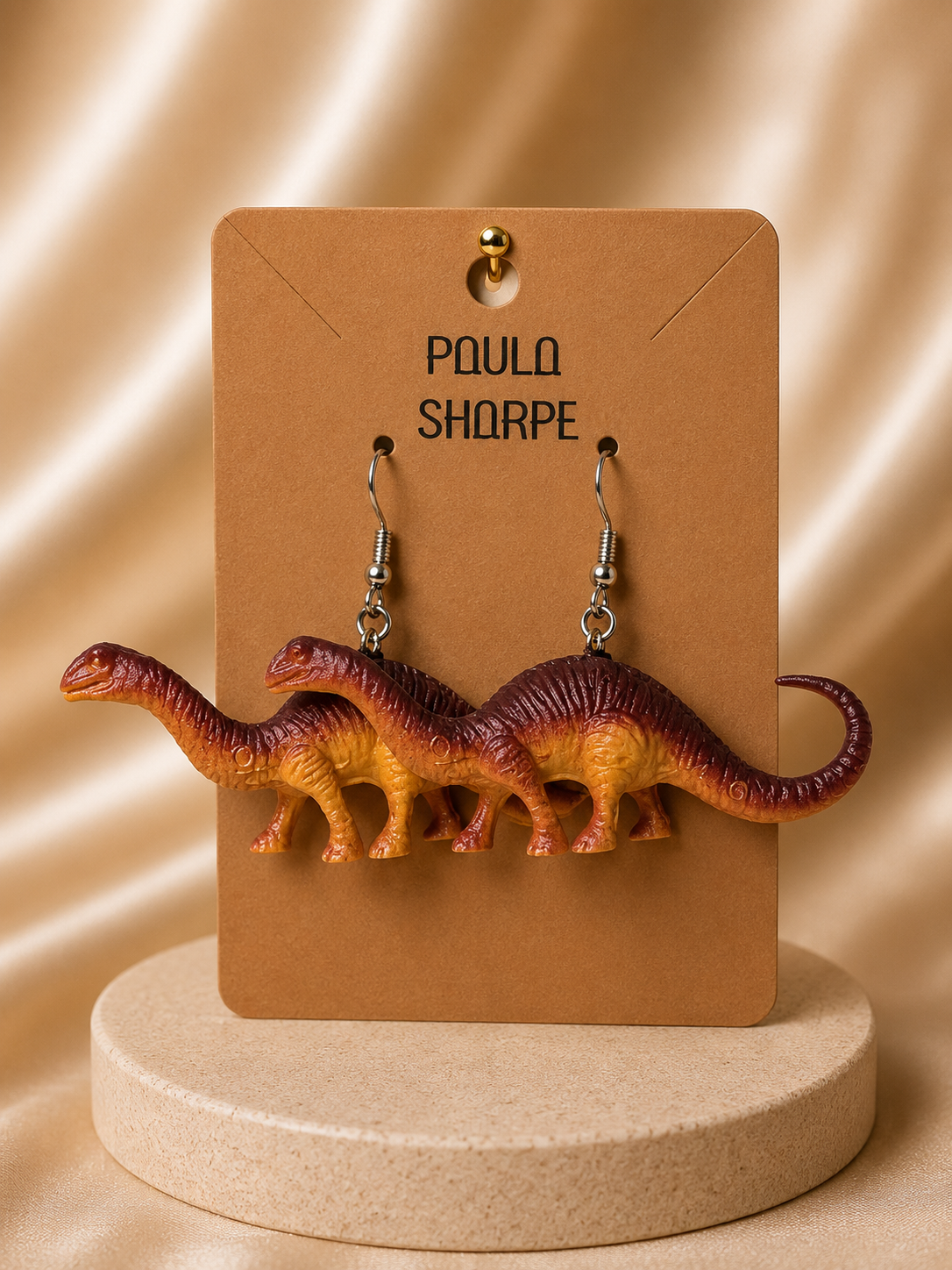 Dinosaur Earrings with Sterling Silver Hooks
