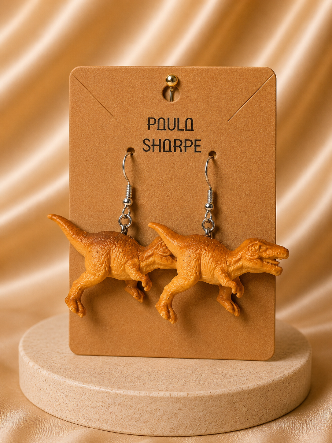 Dinosaur Earrings with Sterling Silver Hooks