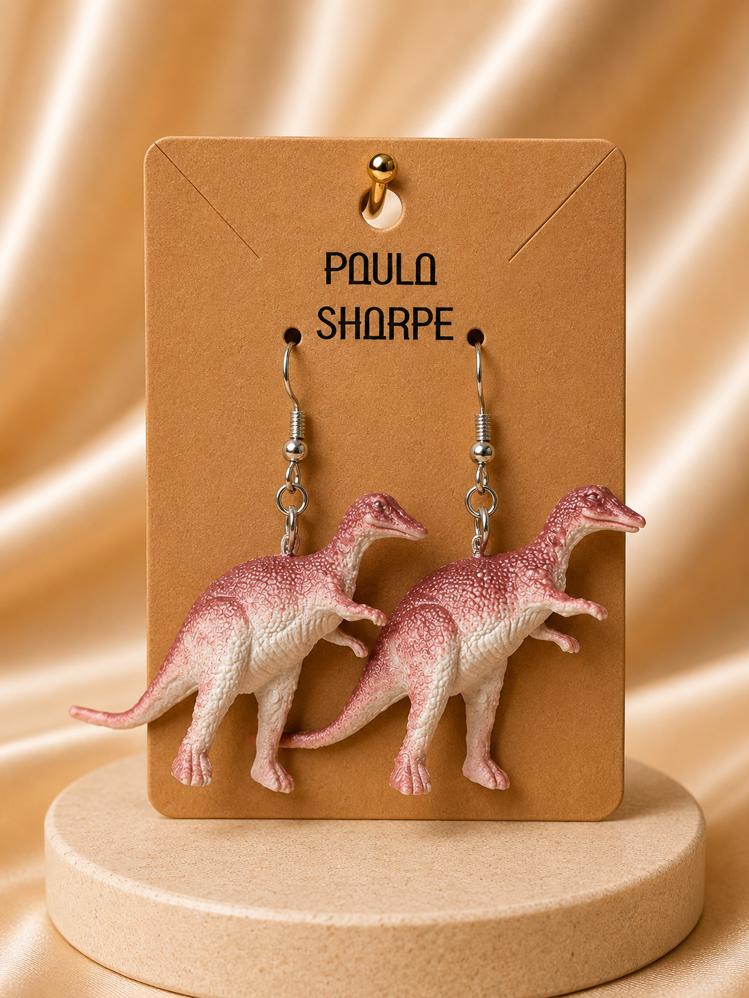 Dinosaur Earrings with Sterling Silver Hooks