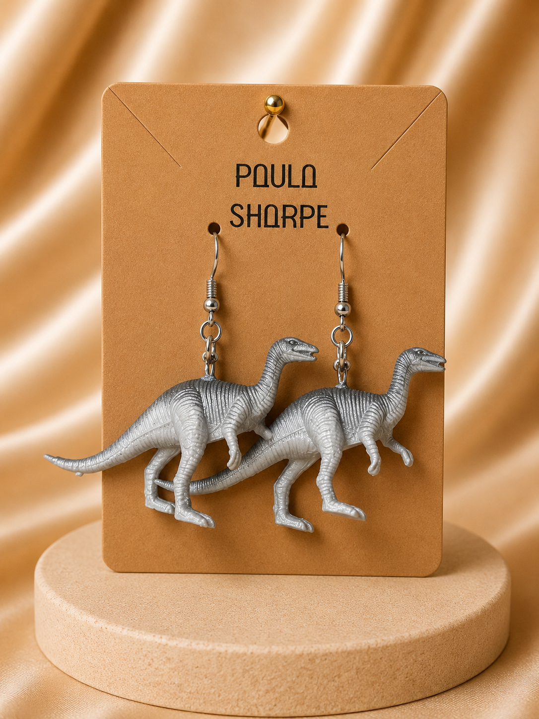 Dinosaur Earrings with Sterling Silver Hooks