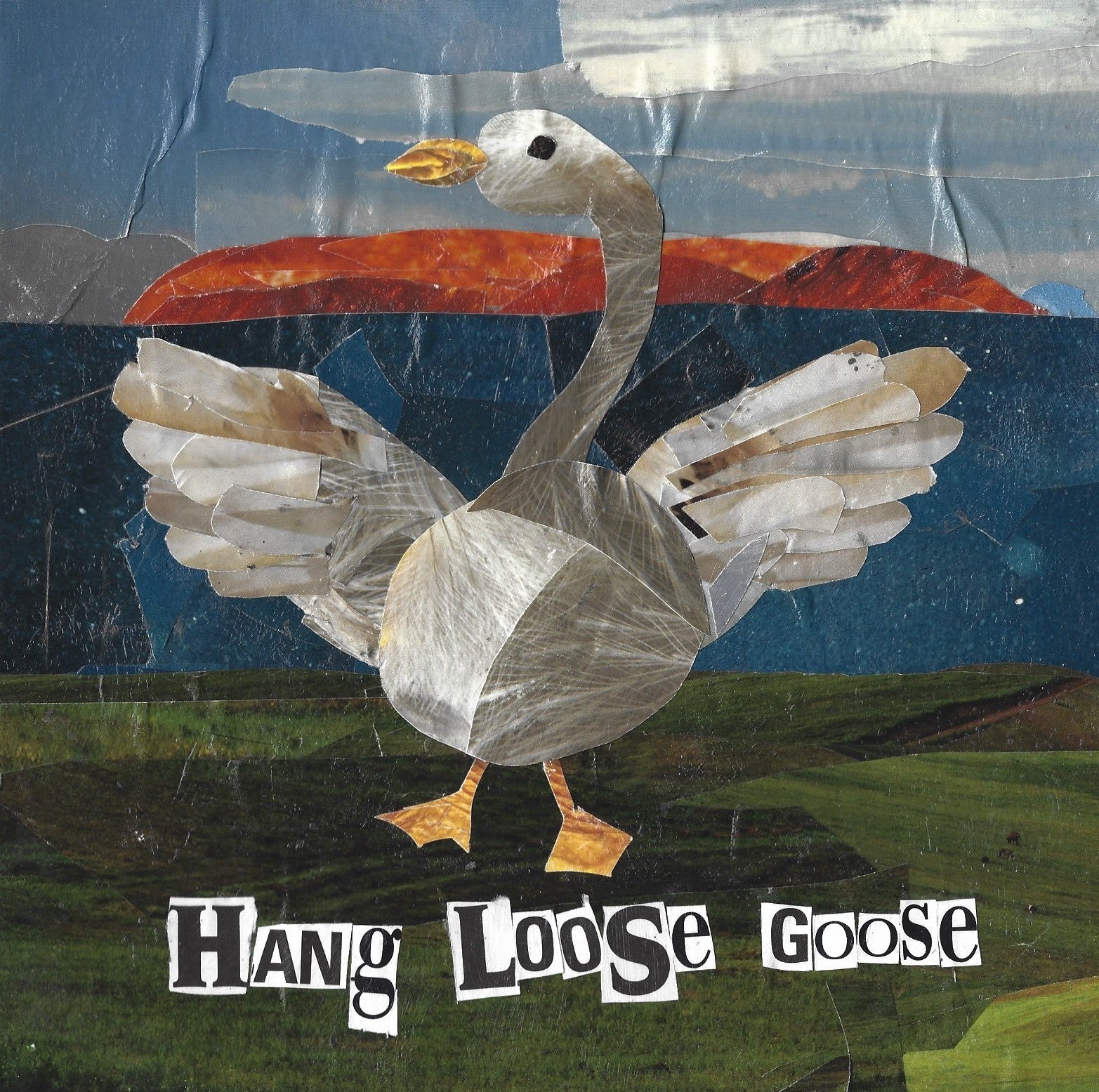 Hang Loose Goose Collage Laminate Sticker