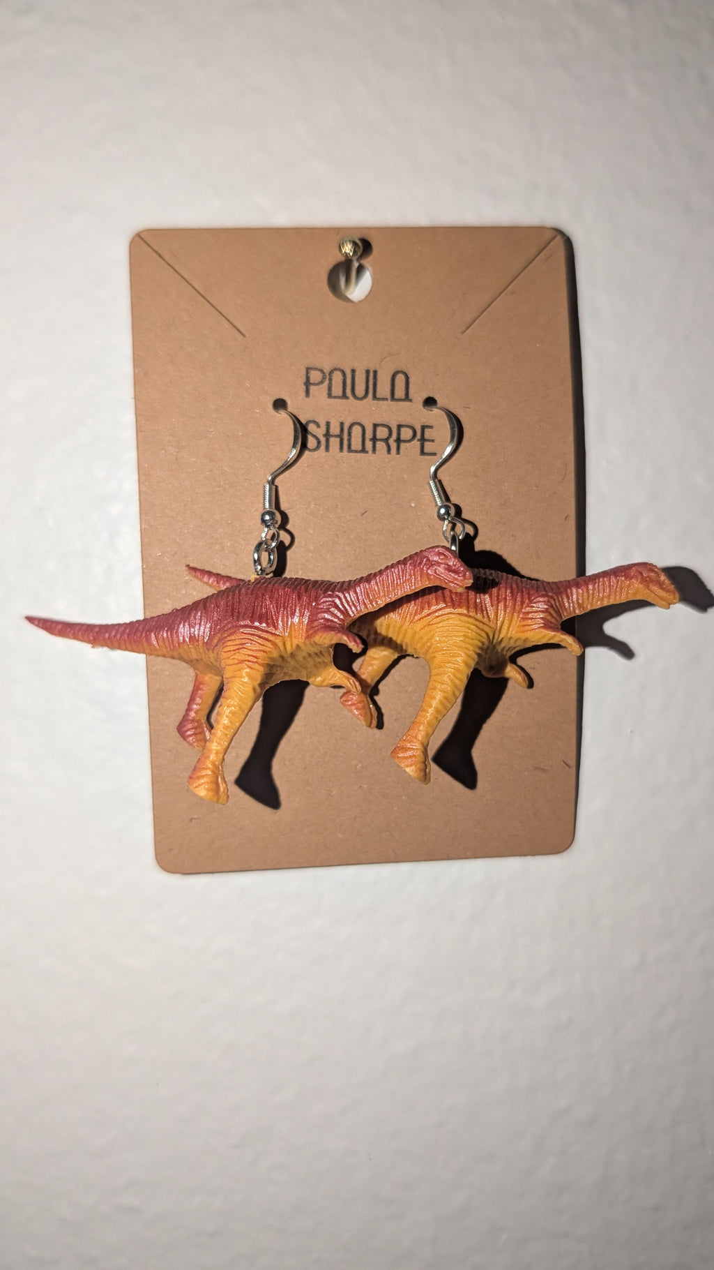 Dinosaur Earrings with Sterling Silver Hooks