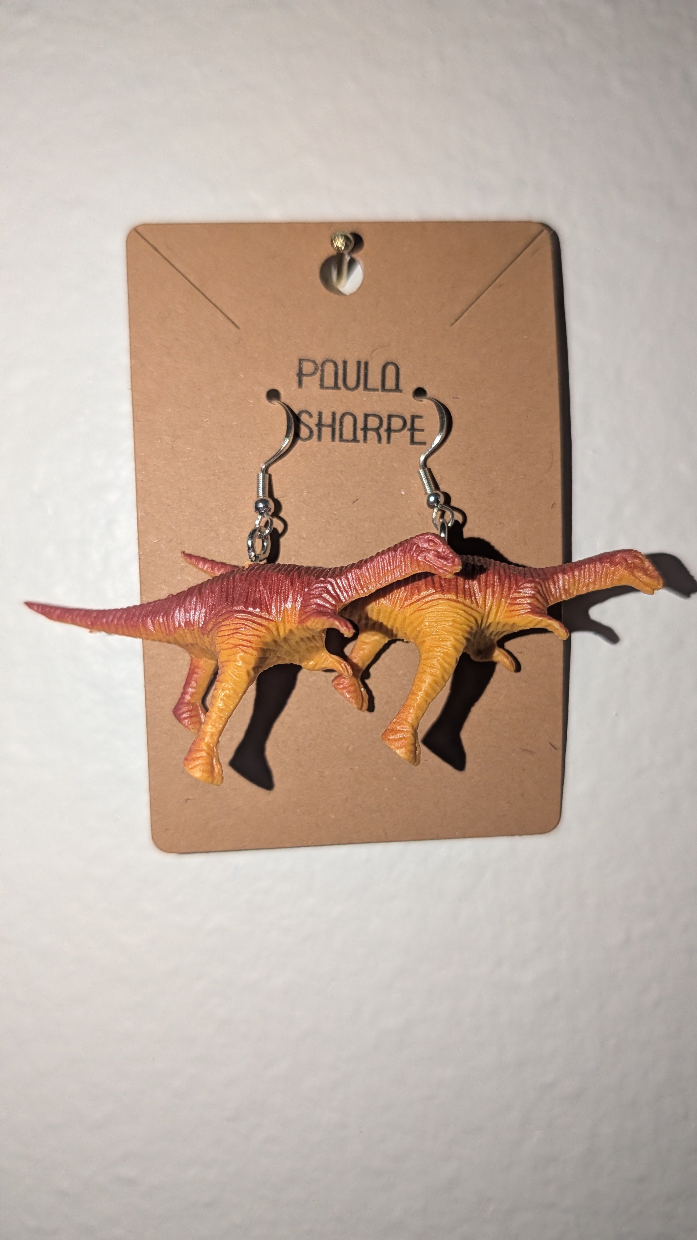 Dinosaur Earrings with Sterling Silver Hooks