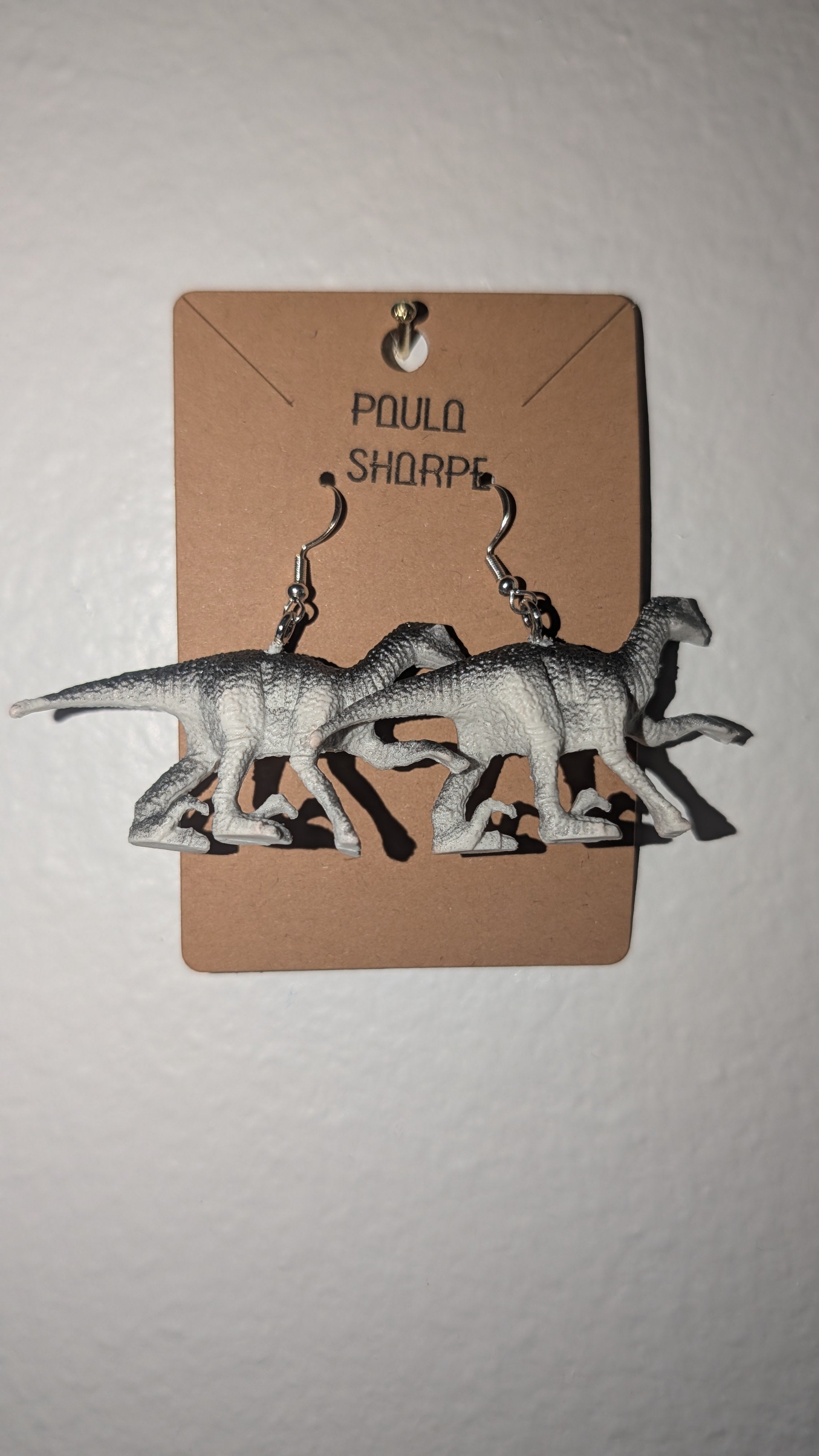 Dinosaur Earrings with Sterling Silver Hooks