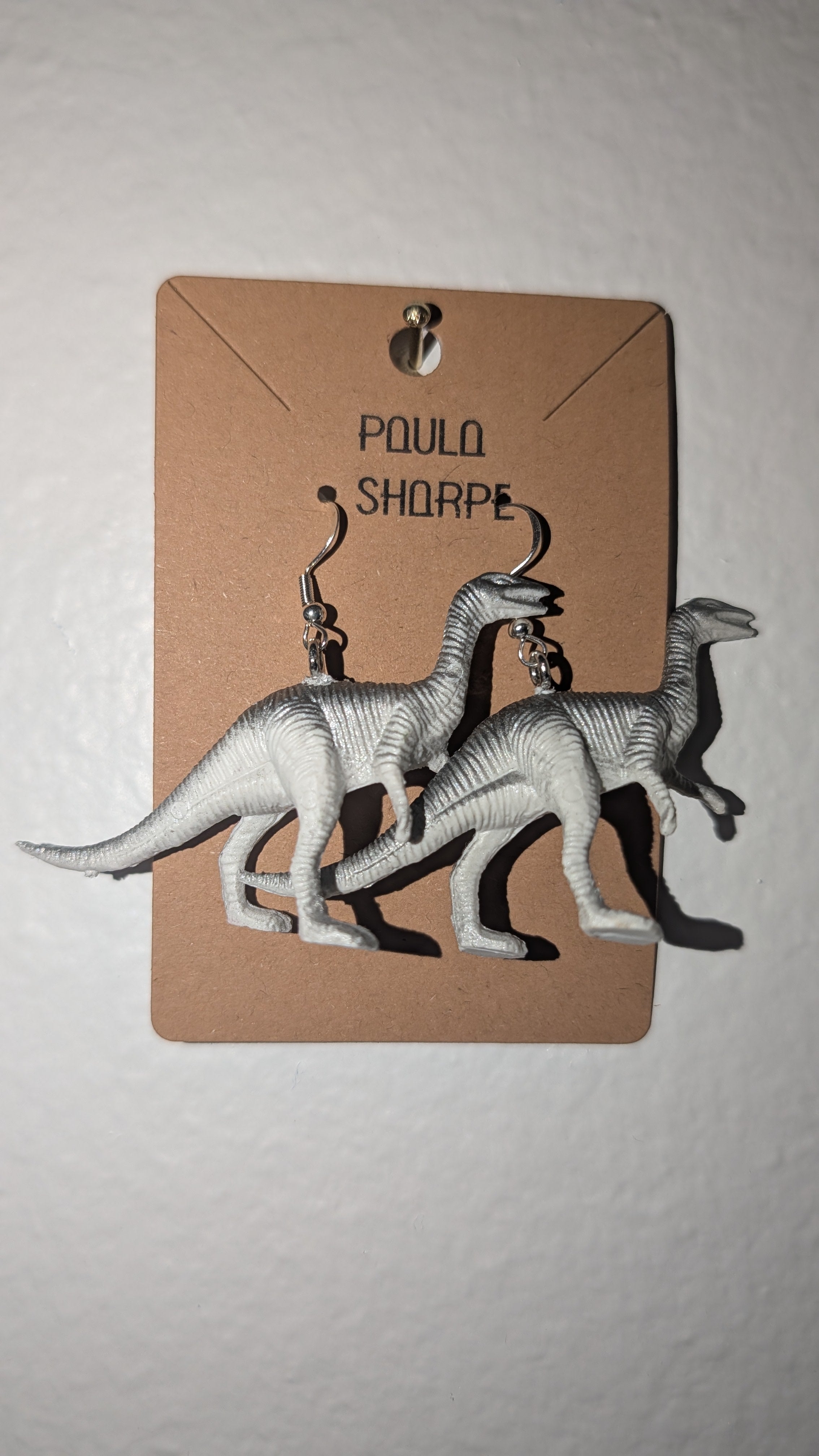 Dinosaur Earrings with Sterling Silver Hooks