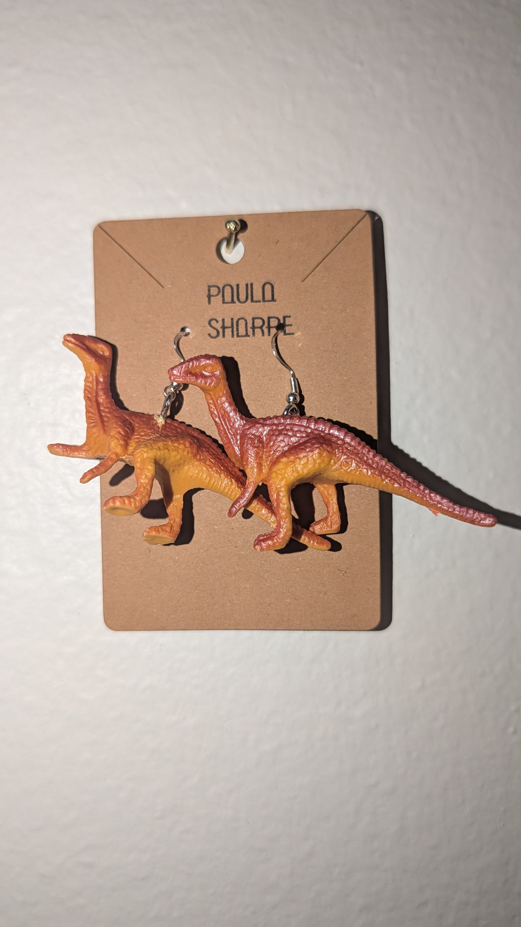 Dinosaur Earrings with Sterling Silver Hooks