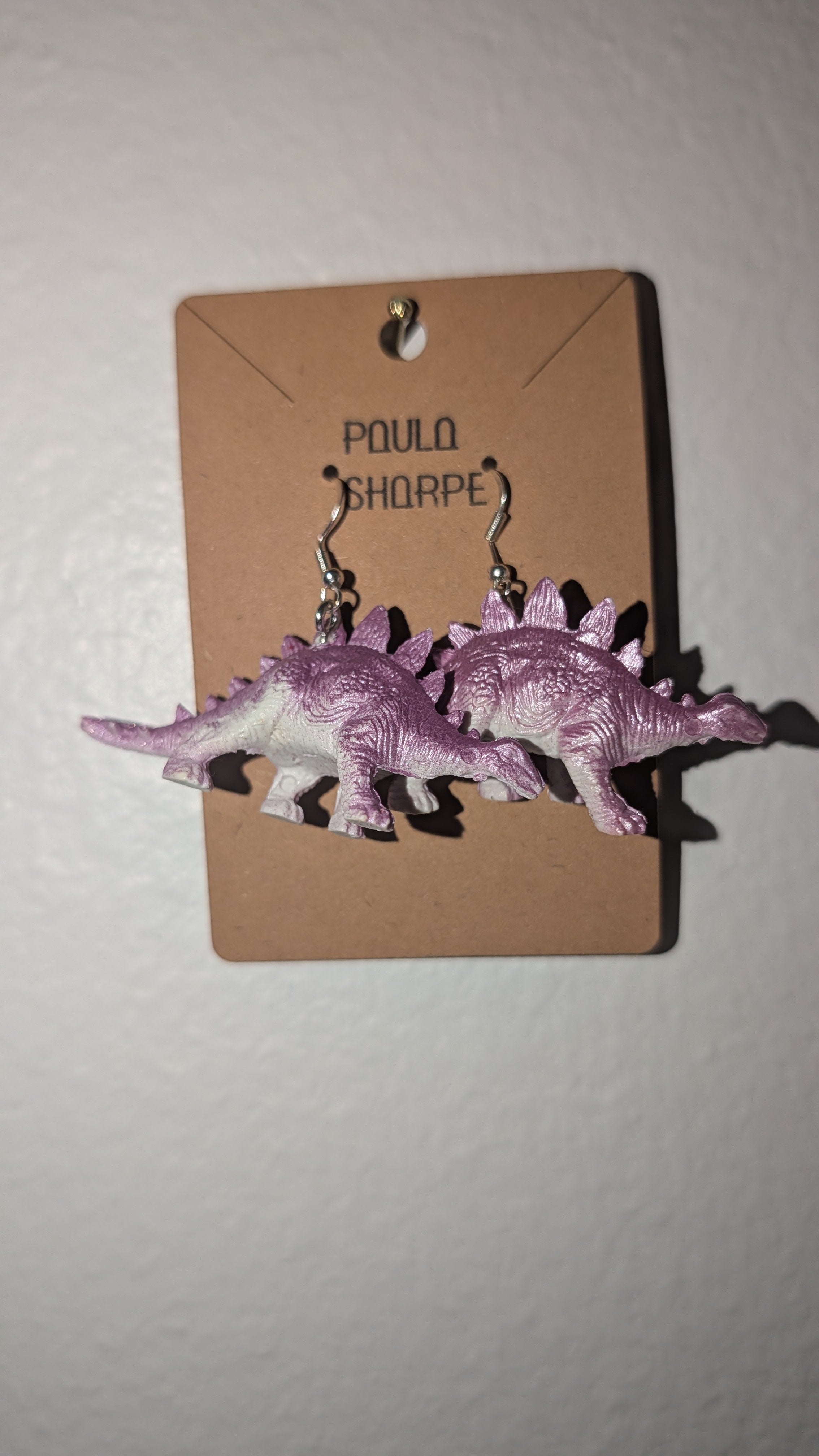 Dinosaur Earrings with Sterling Silver Hooks