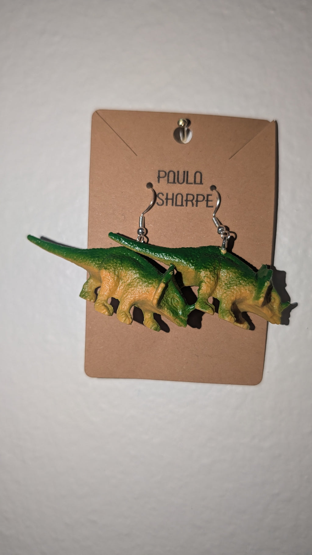 Dinosaur Earrings with Sterling Silver Hooks