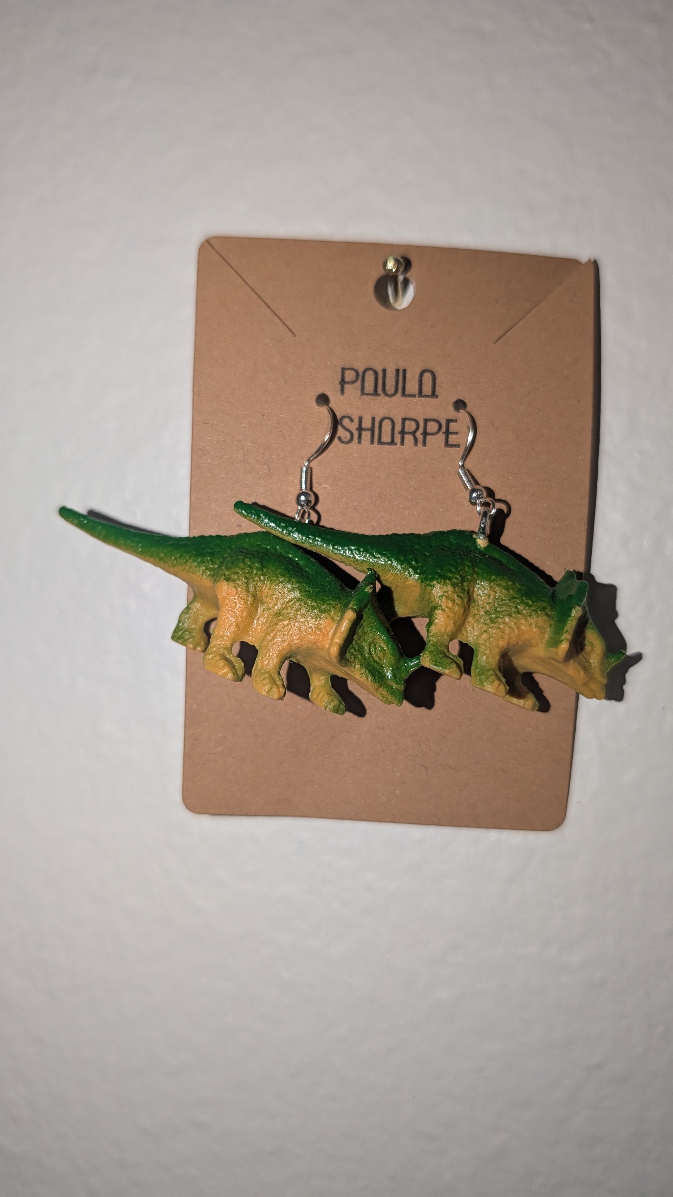 Dinosaur Earrings with Sterling Silver Hooks