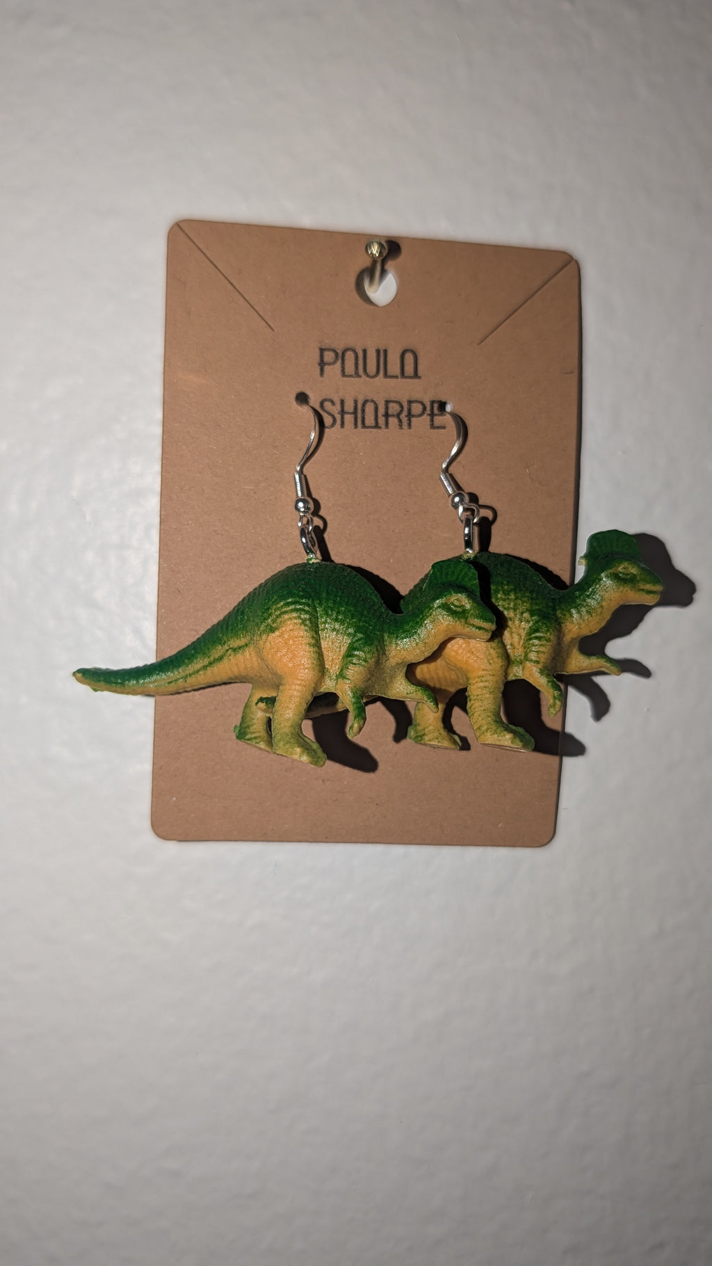 Dinosaur Earrings with Sterling Silver Hooks