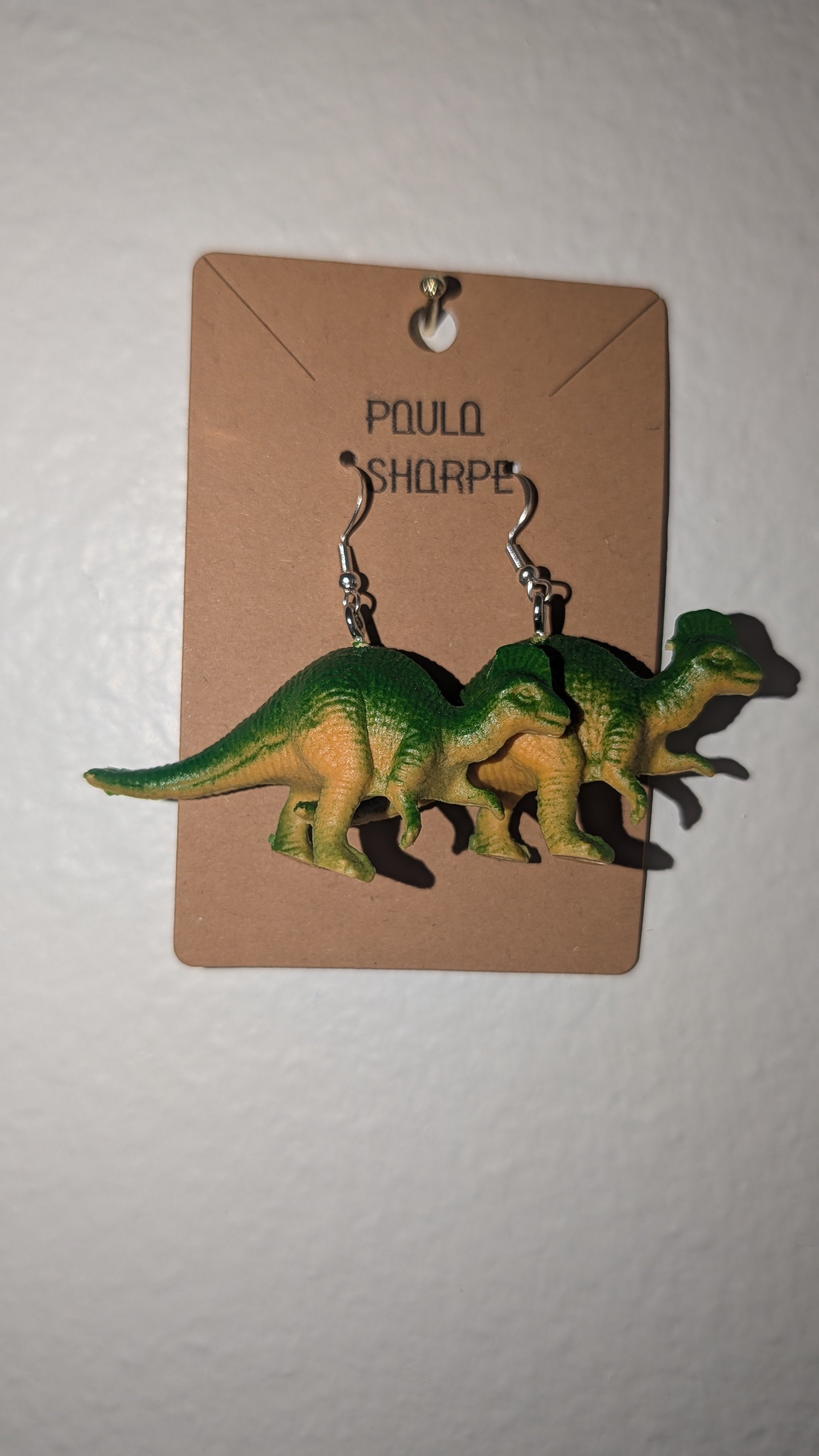 Dinosaur Earrings with Sterling Silver Hooks