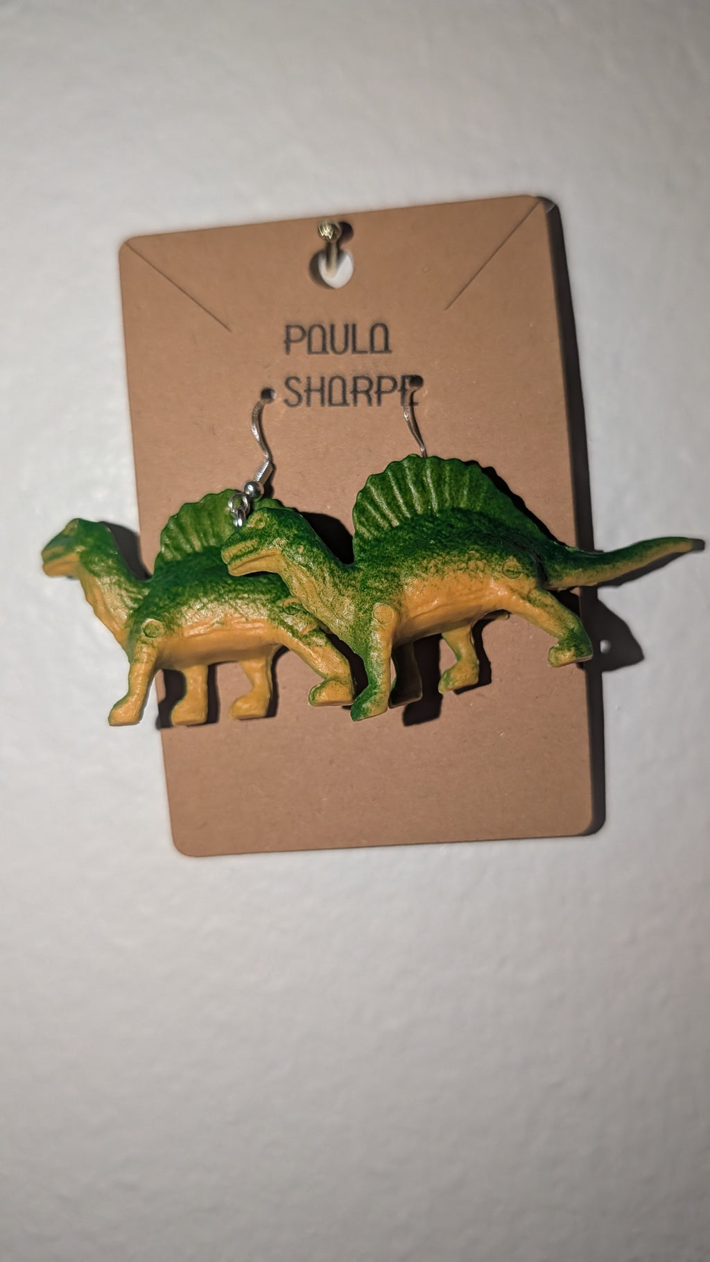 Dinosaur Earrings with Sterling Silver Hooks