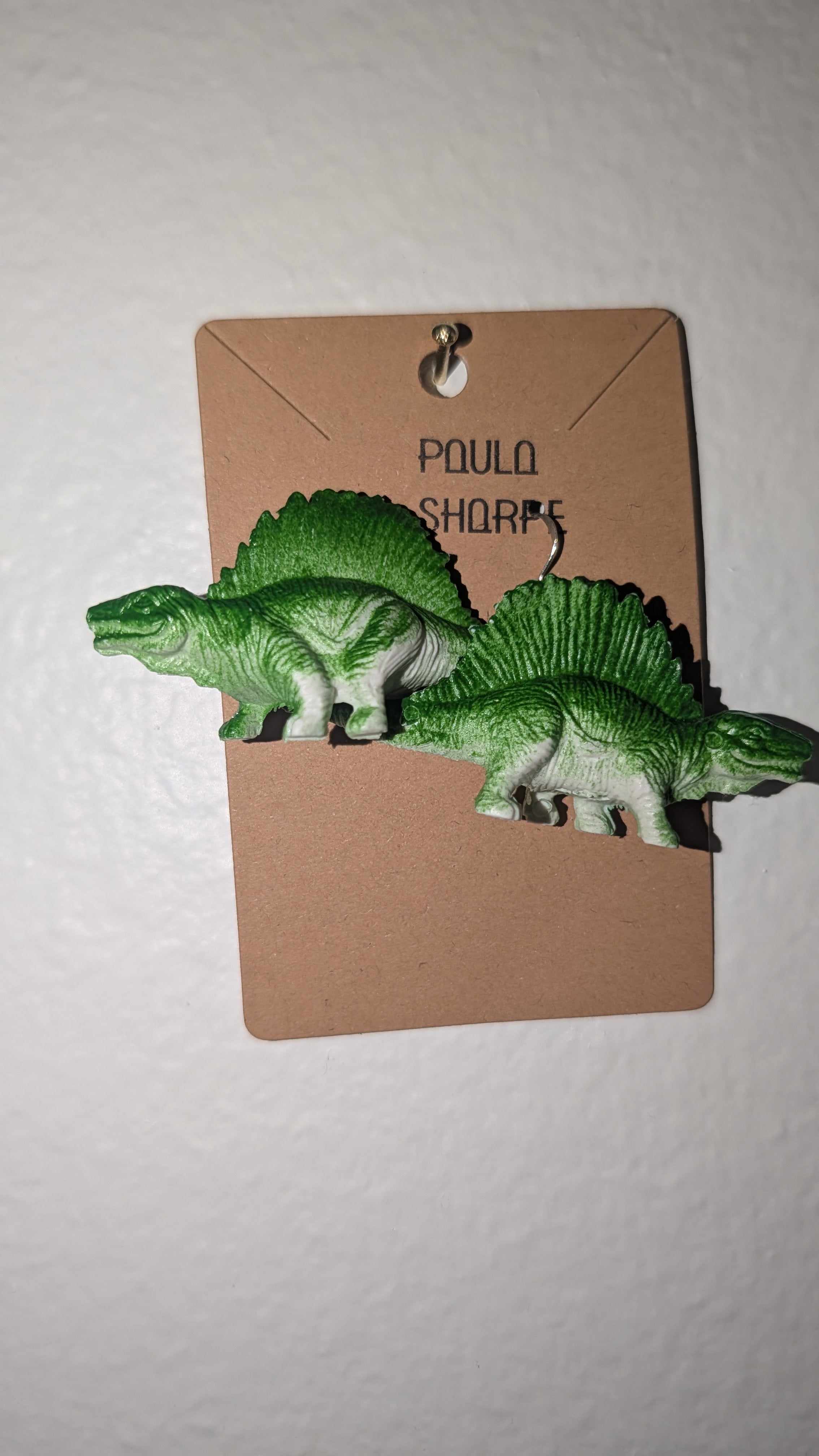Dinosaur Earrings with Sterling Silver Hooks