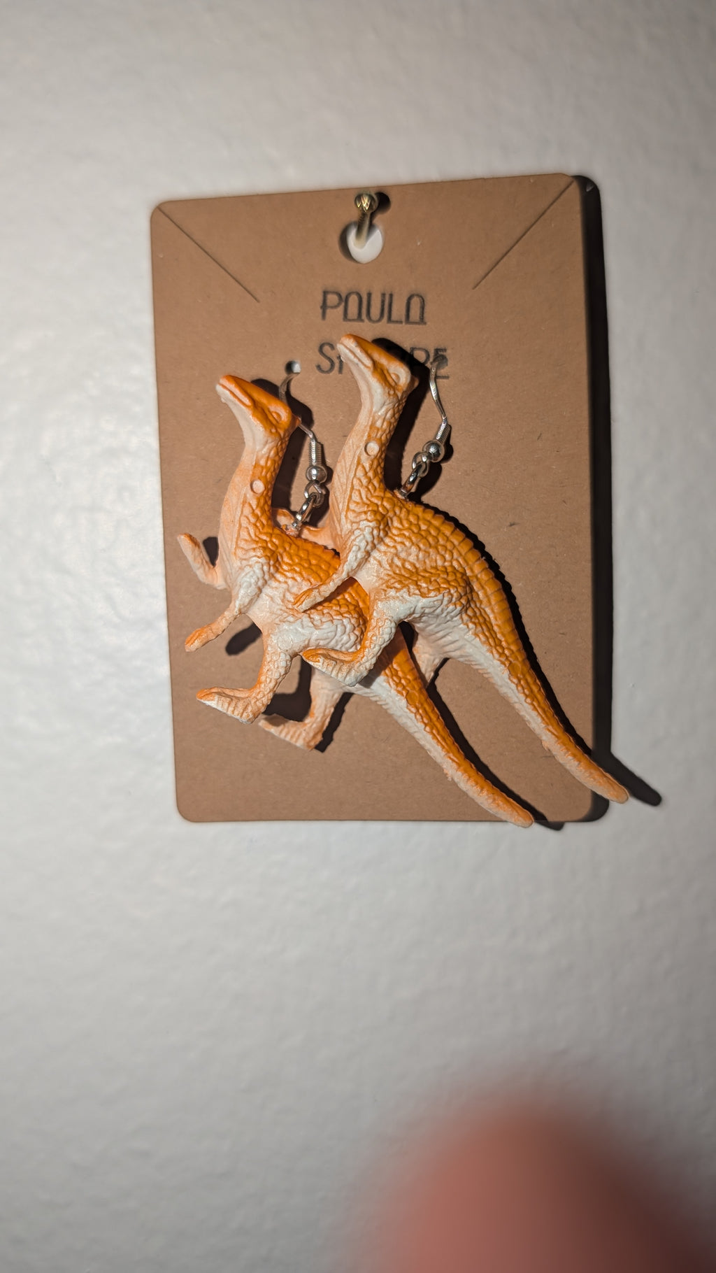 Dinosaur Earrings with Sterling Silver Hooks