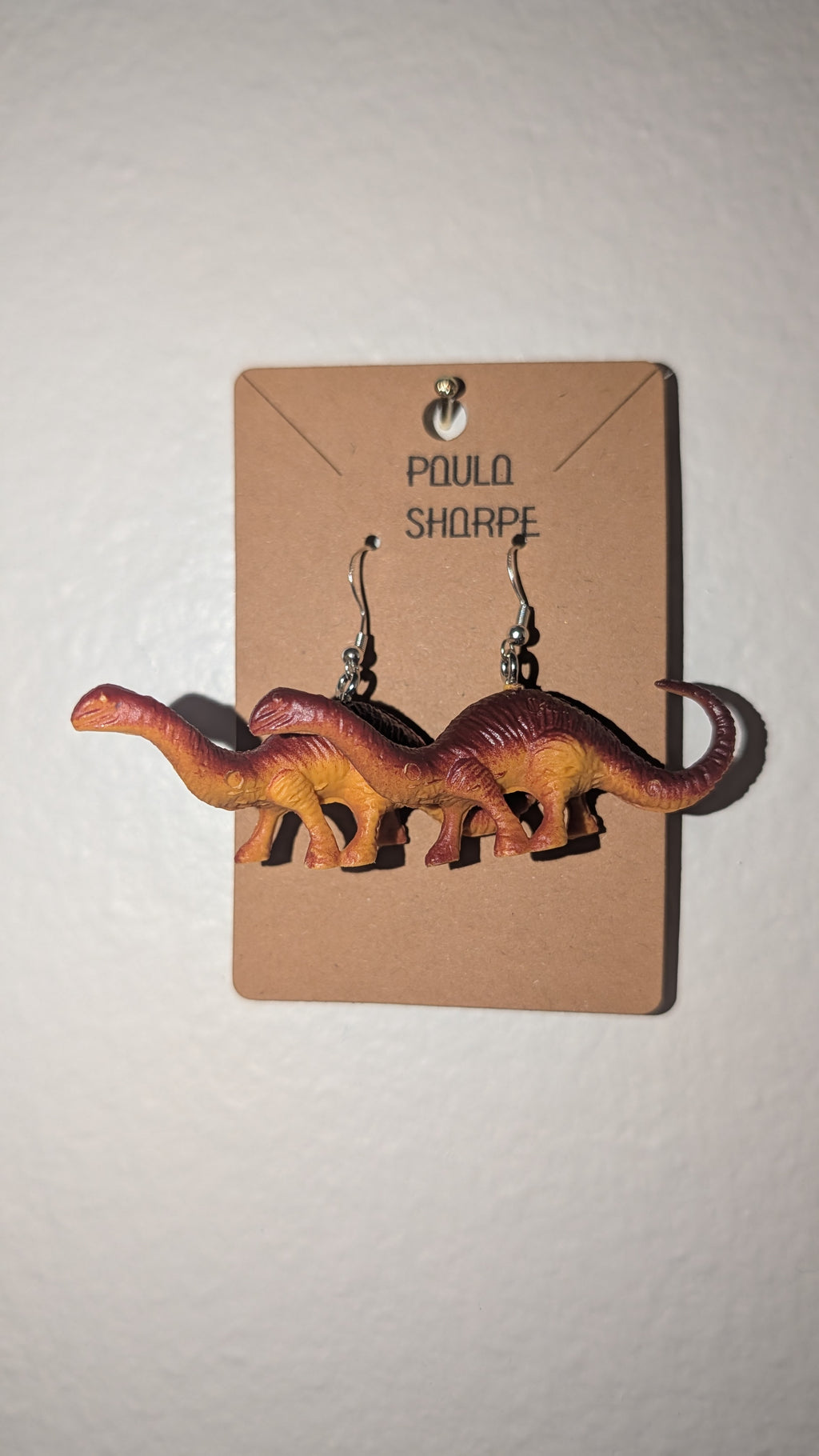 Dinosaur Earrings with Sterling Silver Hooks