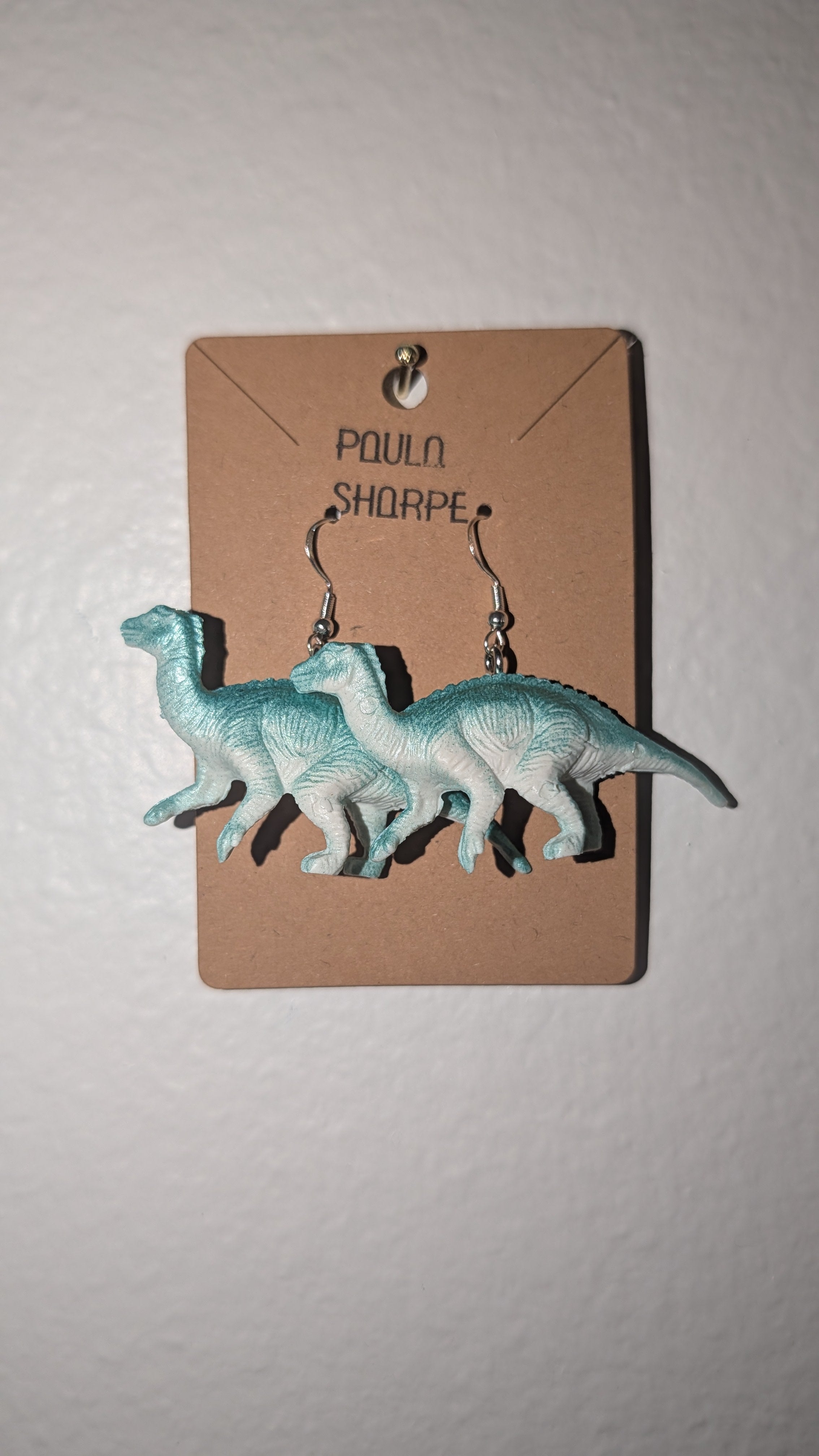 Dinosaur Earrings with Sterling Silver Hooks