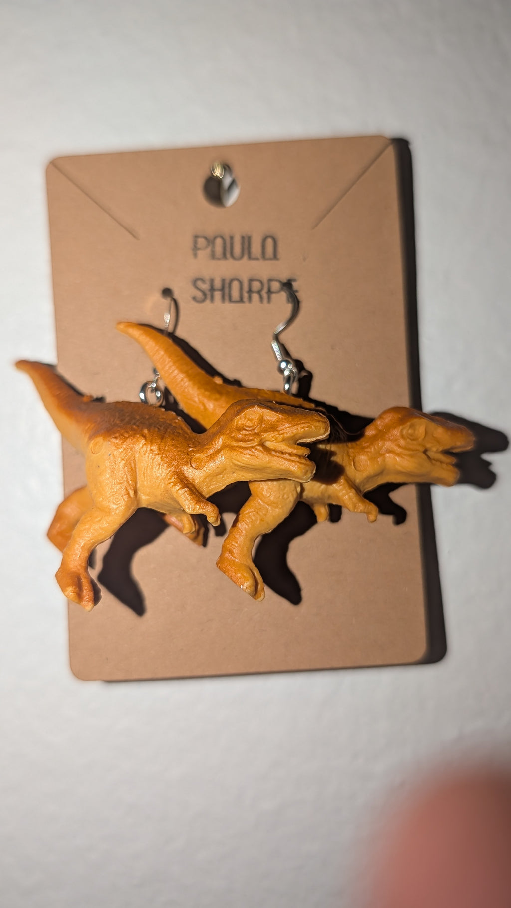 Dinosaur Earrings with Sterling Silver Hooks