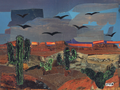 Desert Landscape Collage Laminate Sticker
