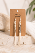 Bone Pick Sterling Silver Hook Earrings